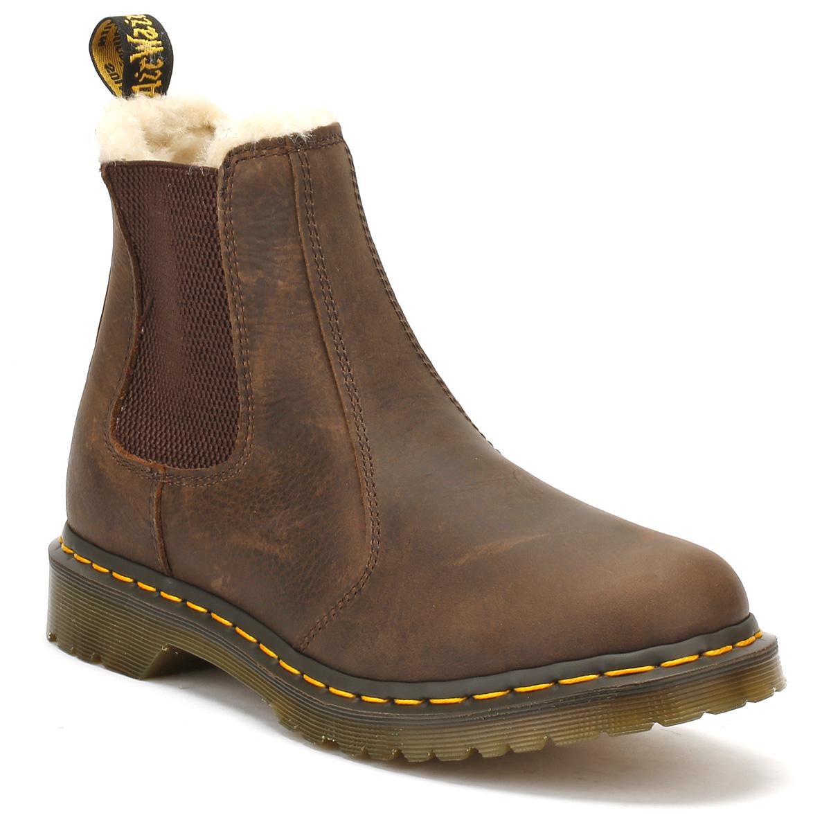 Dr. Martens Leather Dr. Martens Womens Dark Brown Burnished Wyoming ...