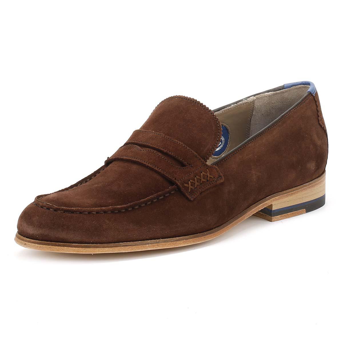 Oliver Sweeney Suede Longbridge Penny Loafer Shoes in Chocolate (Brown ...