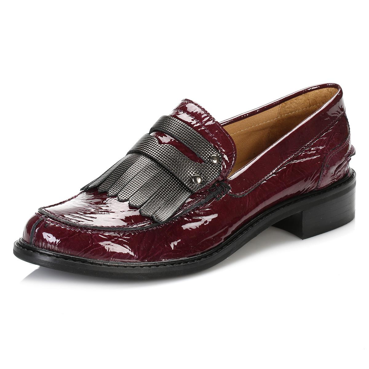 TOWER London Tower Womens Burgundy Patent Leather Loafers - Lyst