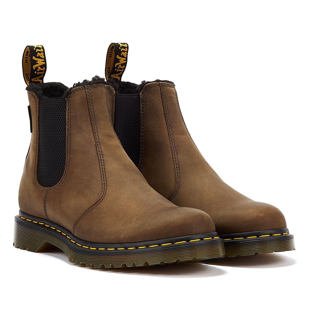 Dr. Martens 2976 Pull Up Borg Olive Boots in Brown for Men Lyst UK