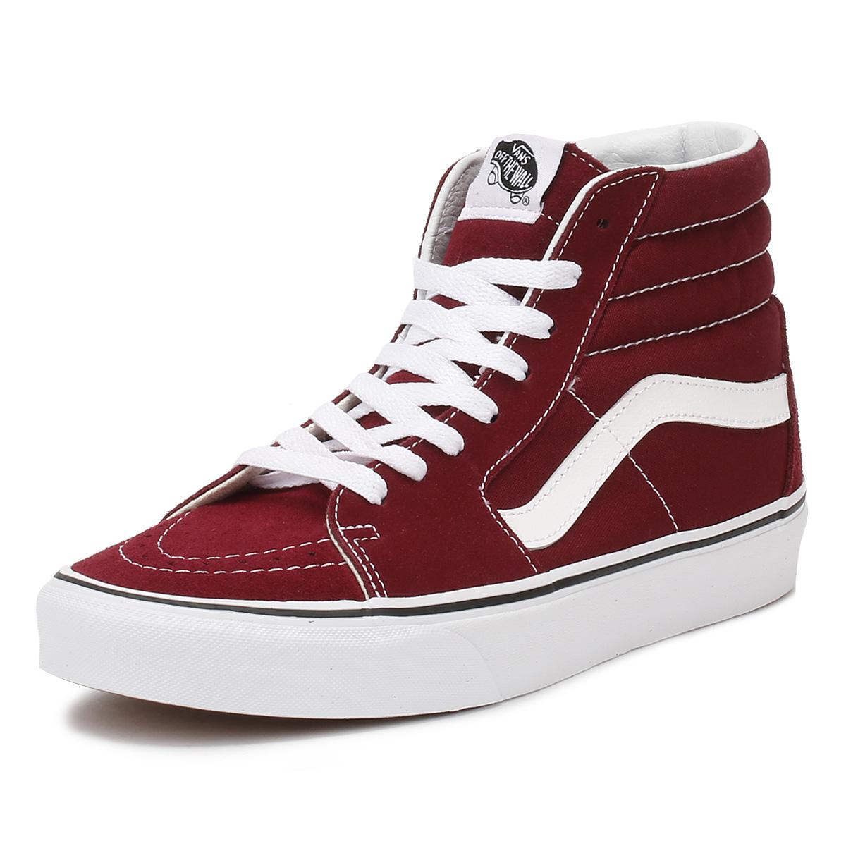 burgundy suede high top vans