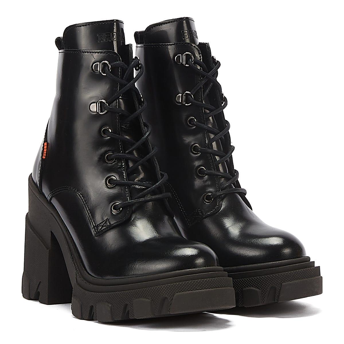 Bronx Furrow Lace Up Boots in Black | Lyst UK