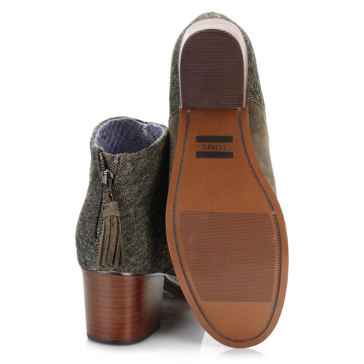toms olive green booties