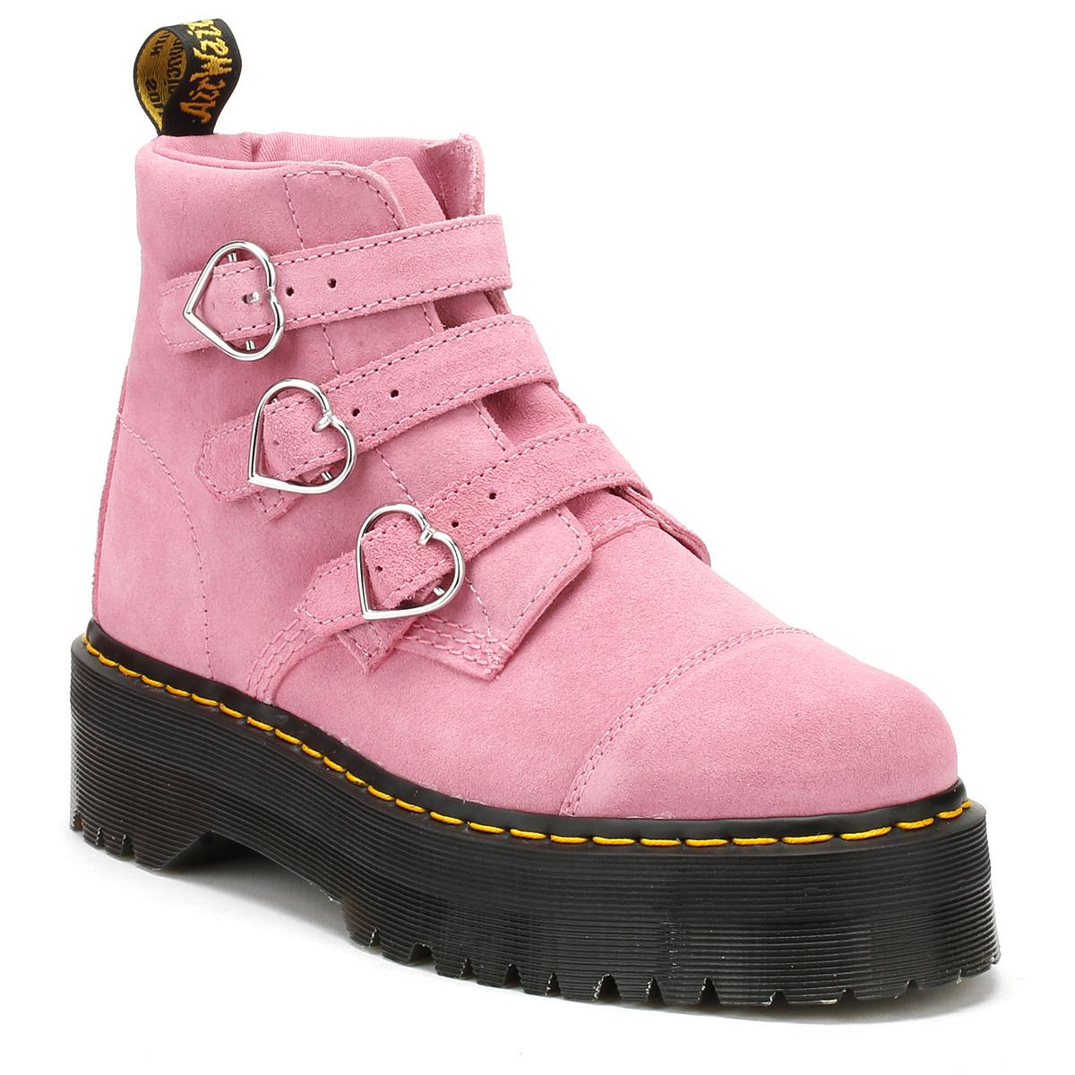 Dr. Martens Suede Dr. Martens Womens Lazy Oaf Pink Buckle Boots - Lyst