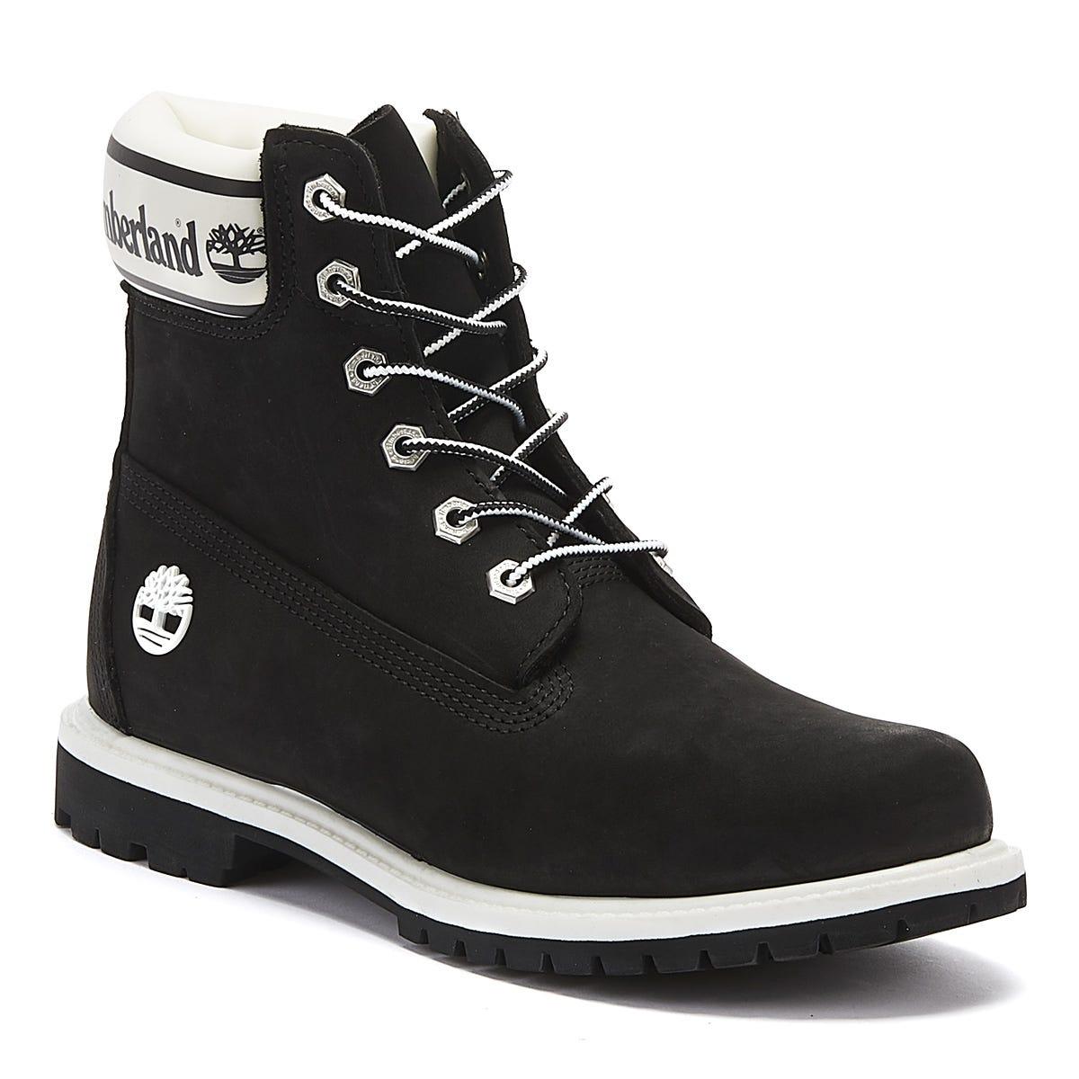 6 inch logo collar boot for women in black