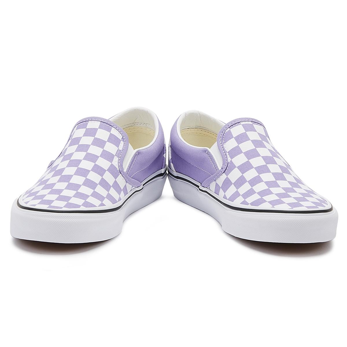 vans classic checkerboard slip-on (purple magic/grey)