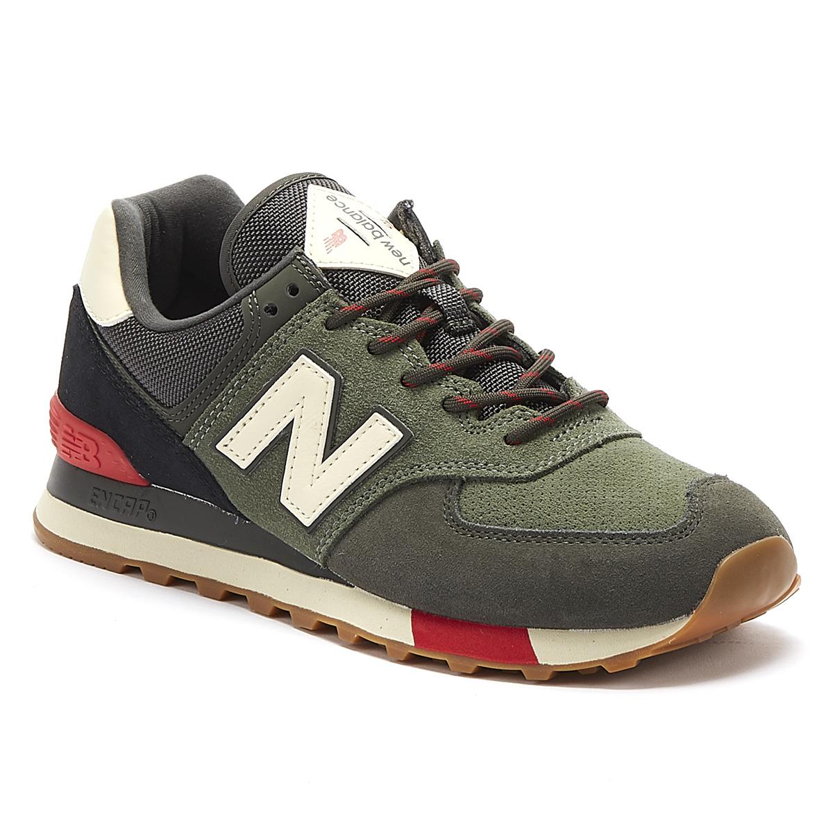 New Balance 574 Mens Green / Red Trainers for Men | Lyst UK