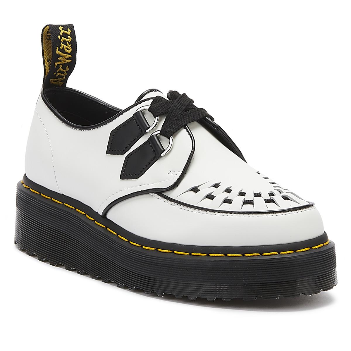 Dr. Martens Leather Dr. Martens Sidney Creeper Womens White / Black