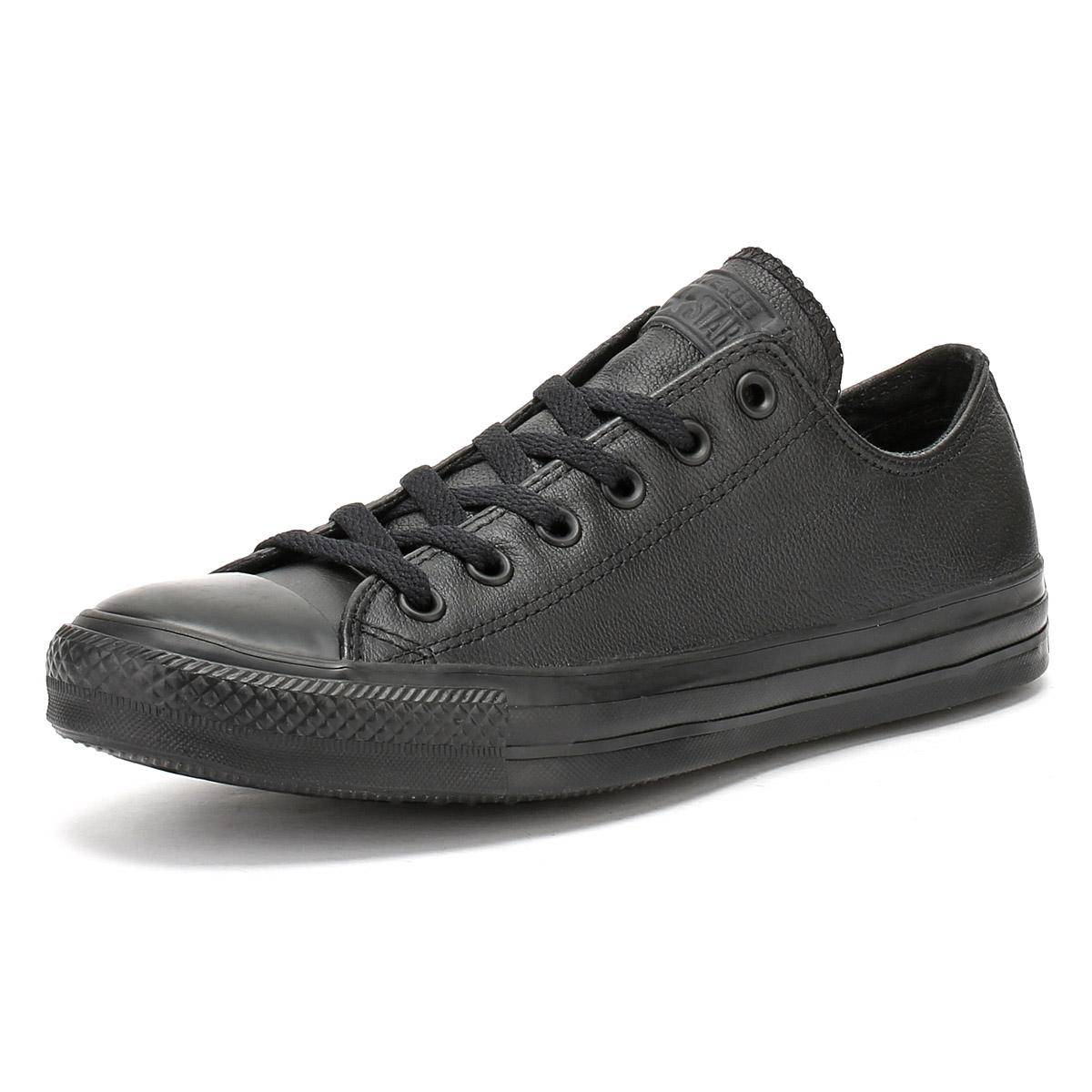 converse black all star ox leather trainers
