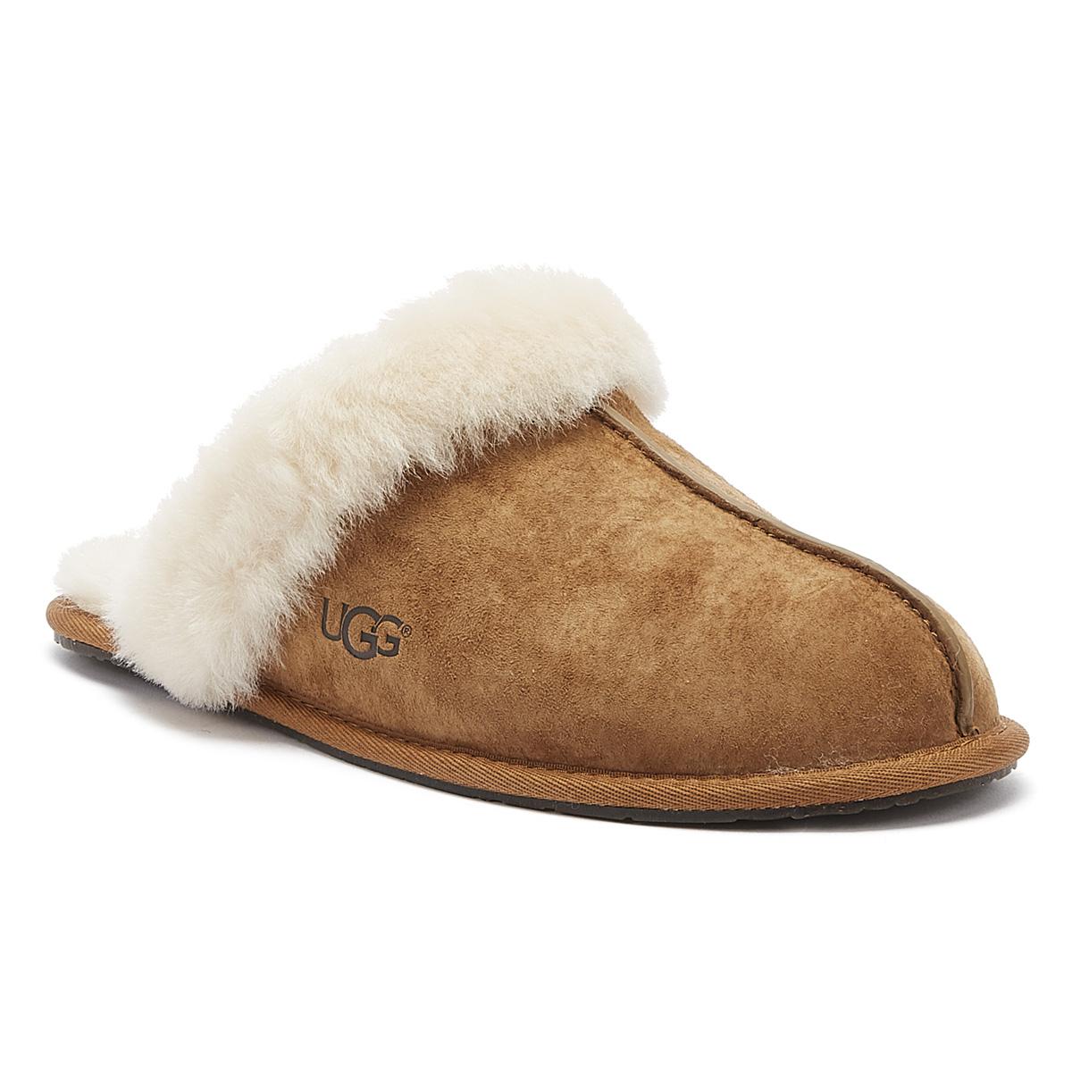 UGG Suede UGG Scuffette Ii Womens Chestnut Brown Sheepskin Slippers - Lyst