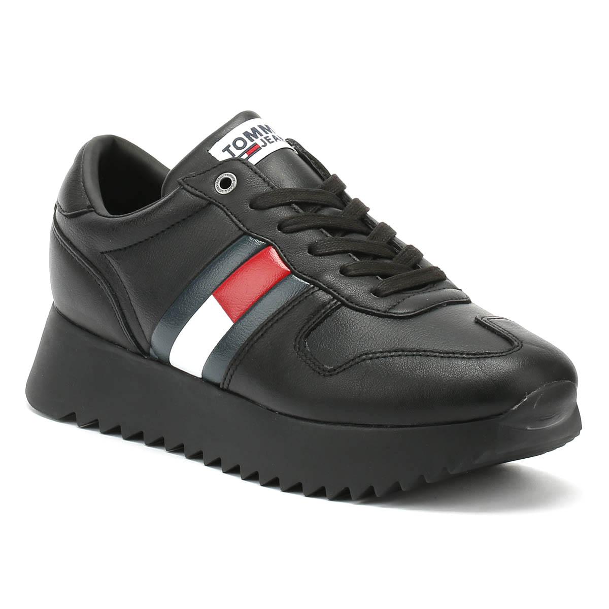 Tommy Hilfiger Leather High Cleated Sneakers in Black Red White (Black) -  Lyst