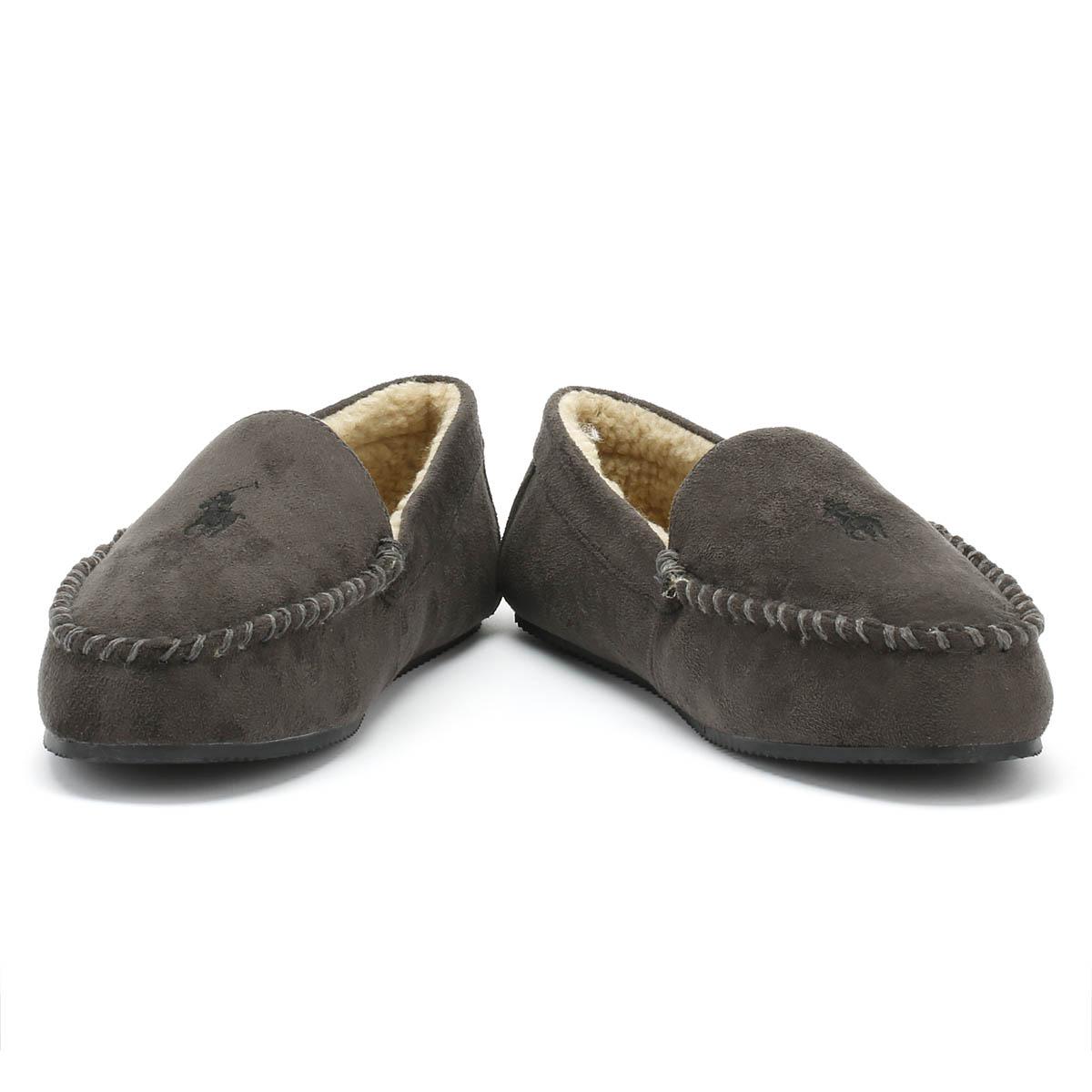 Ralph Lauren Mens Charcoal Grey Dezi Iv Moccasin Slippers in Gray for ...