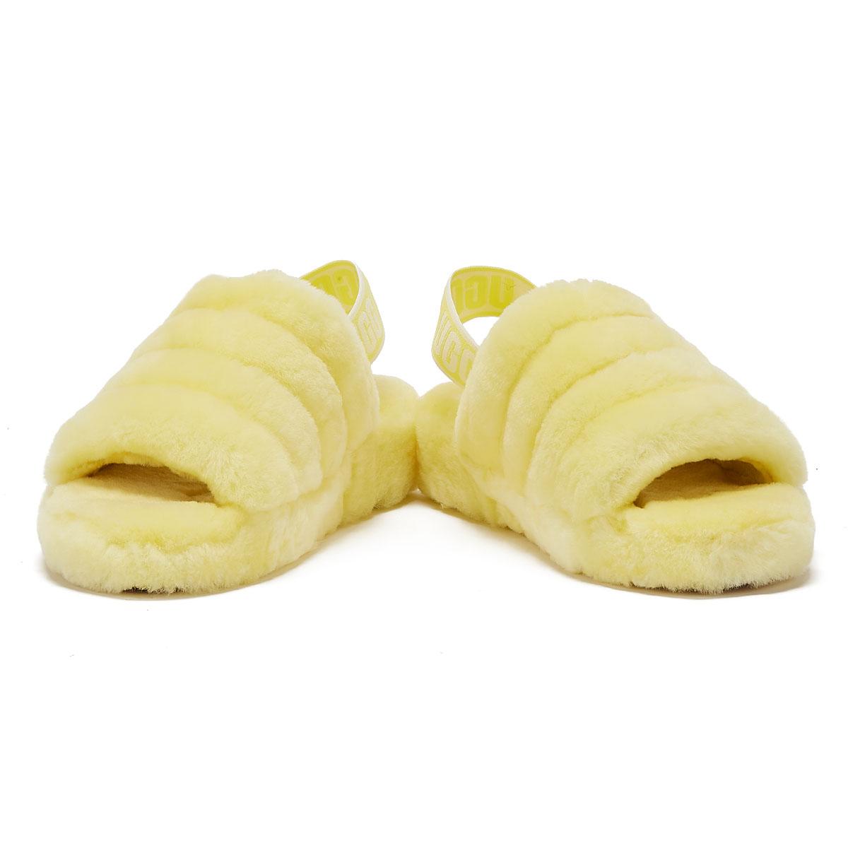 UGG Rubber UGG Fluff Yeah Womens Neon Yellow Slippers - Lyst