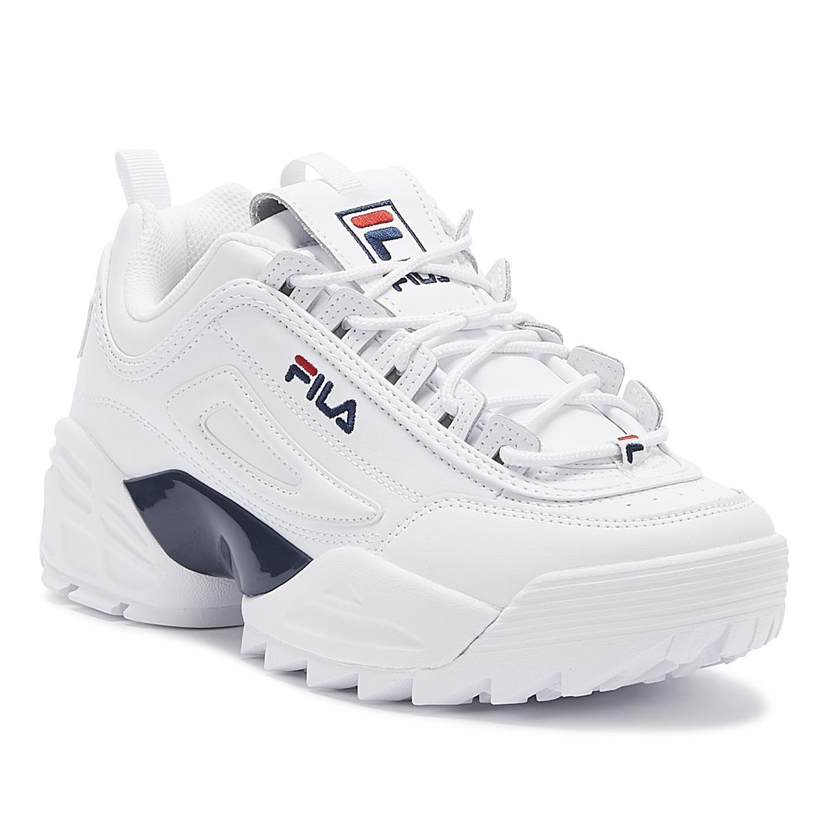 Fila Leather Disruptor Ii Lab Mens White / Navy / Red Trainers for Men ...