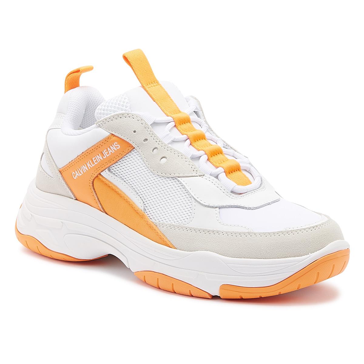 calvin klein white trainers womens