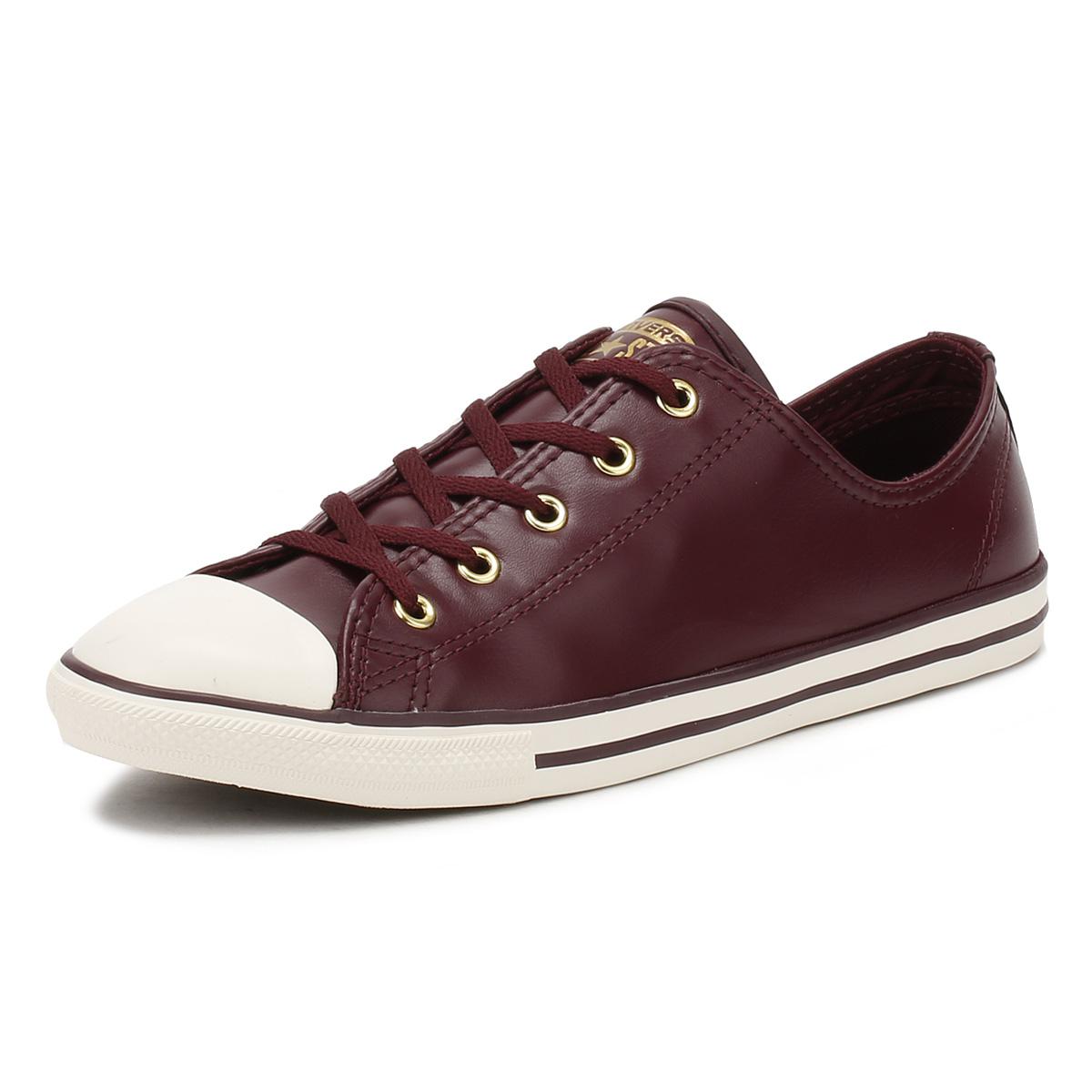 womens converse burgundy all star dainty oxford trainers