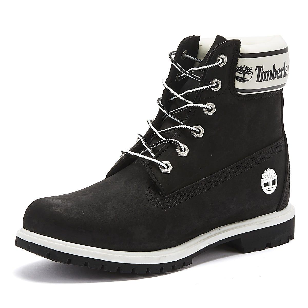 6 inch logo collar boot for women in black