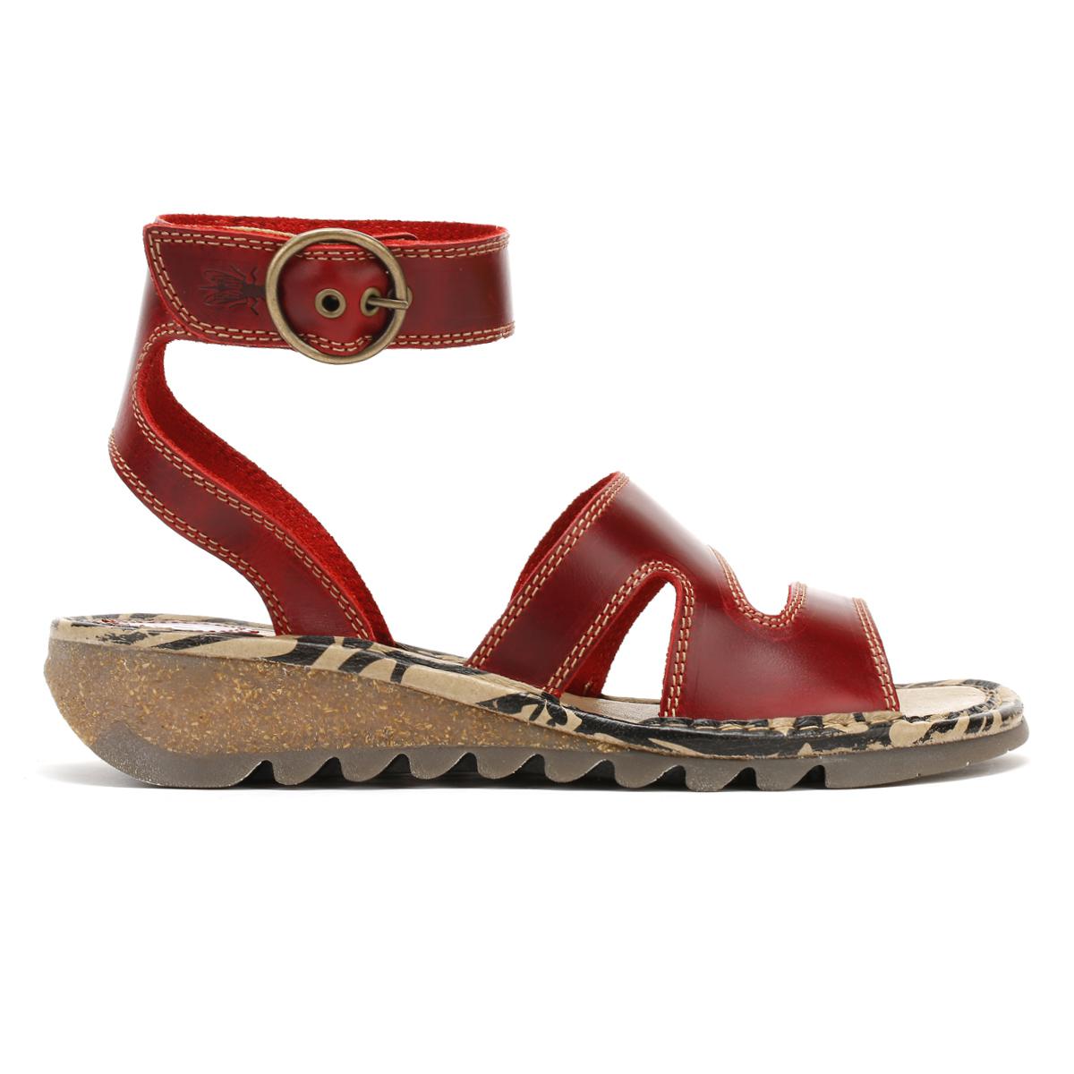 Fly London Leather Womens Red Tily722fly Bridle Sandals - Lyst