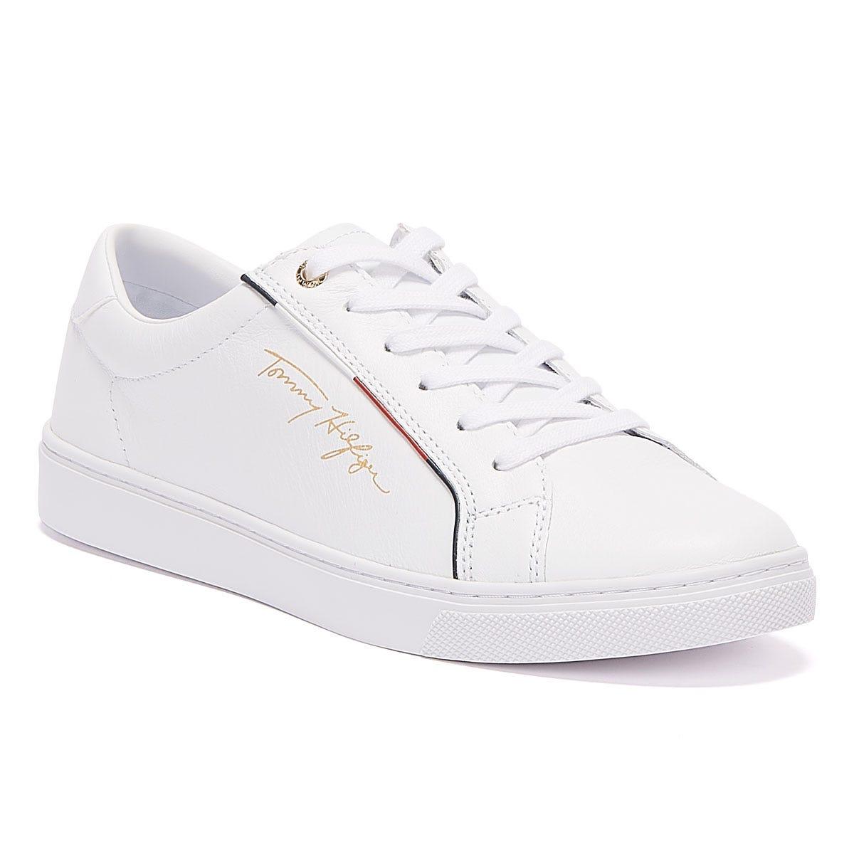 Tommy hilfiger shop signature leather trainers
