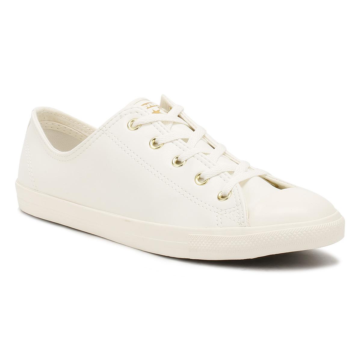converse all star dainty ox white leather
