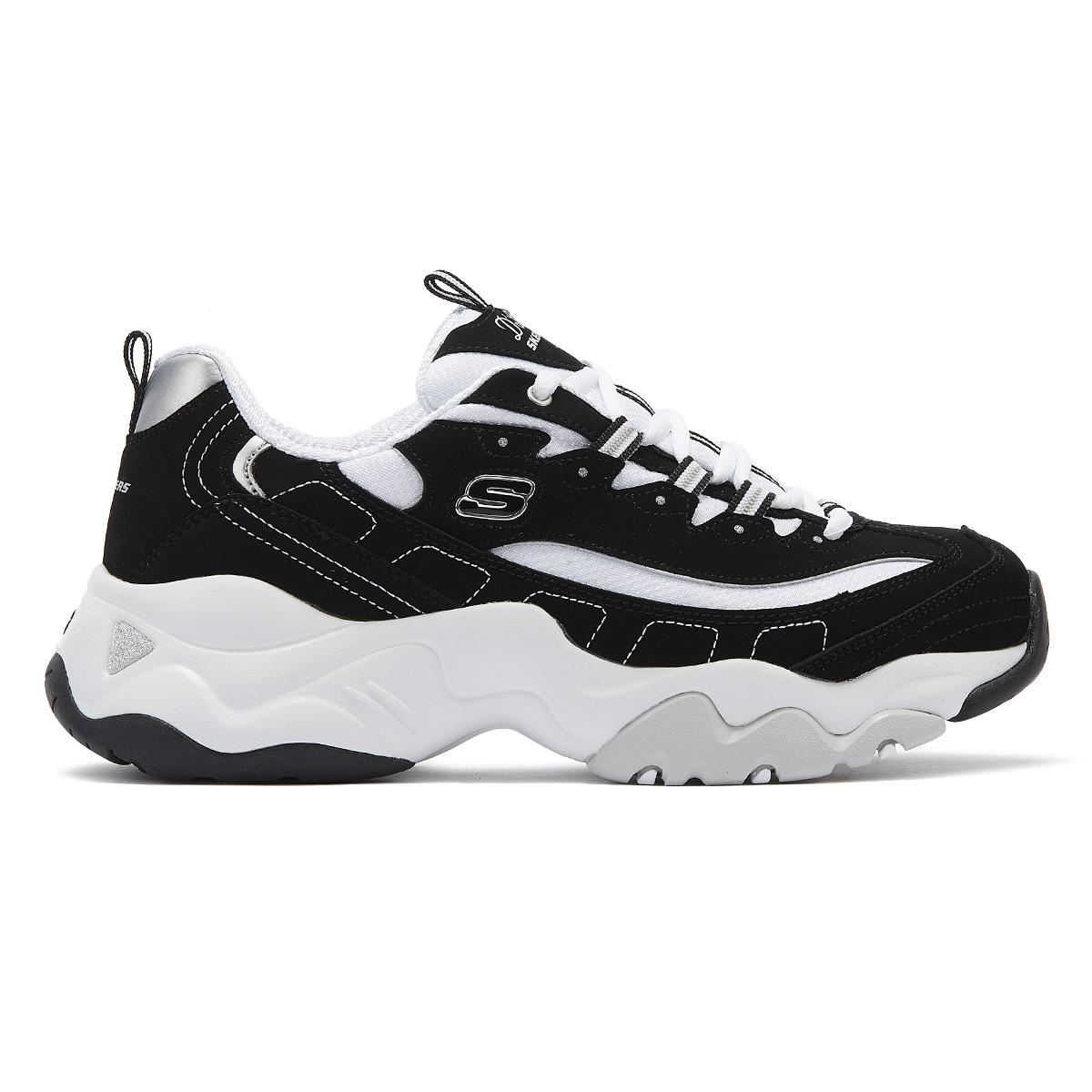 skechers black and white trainers