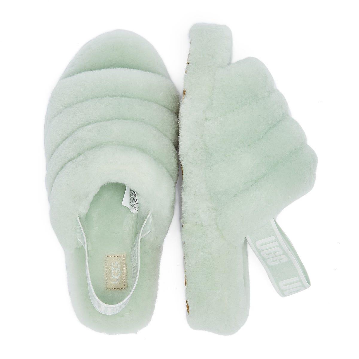 mint green slippers