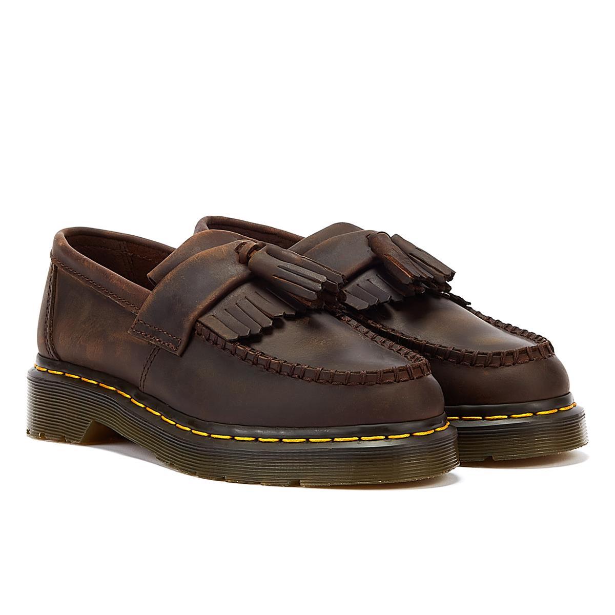 Dr. Martens Adrian Crazy Horse Loafers in Brown Lyst