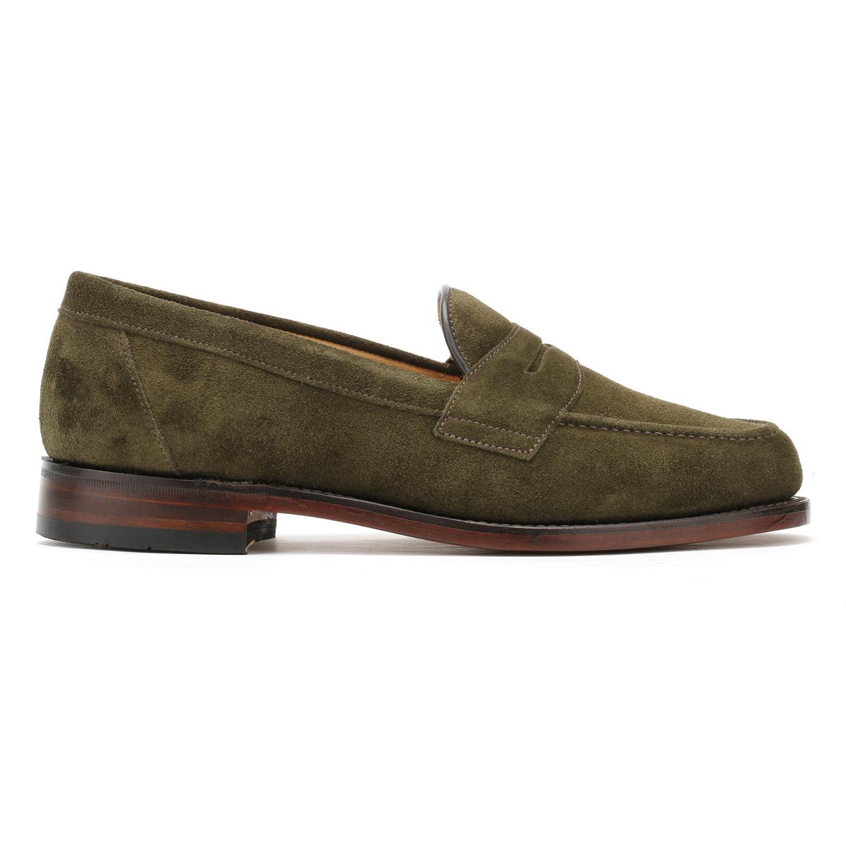 Loake Mens Green Eton Suede Loafers for Men - Lyst