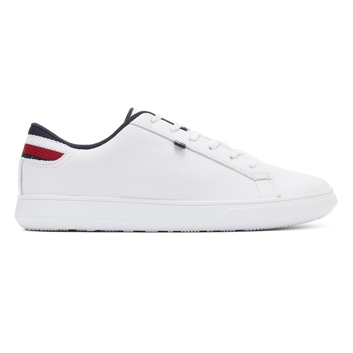 tommy hilfiger mens white leather trainers