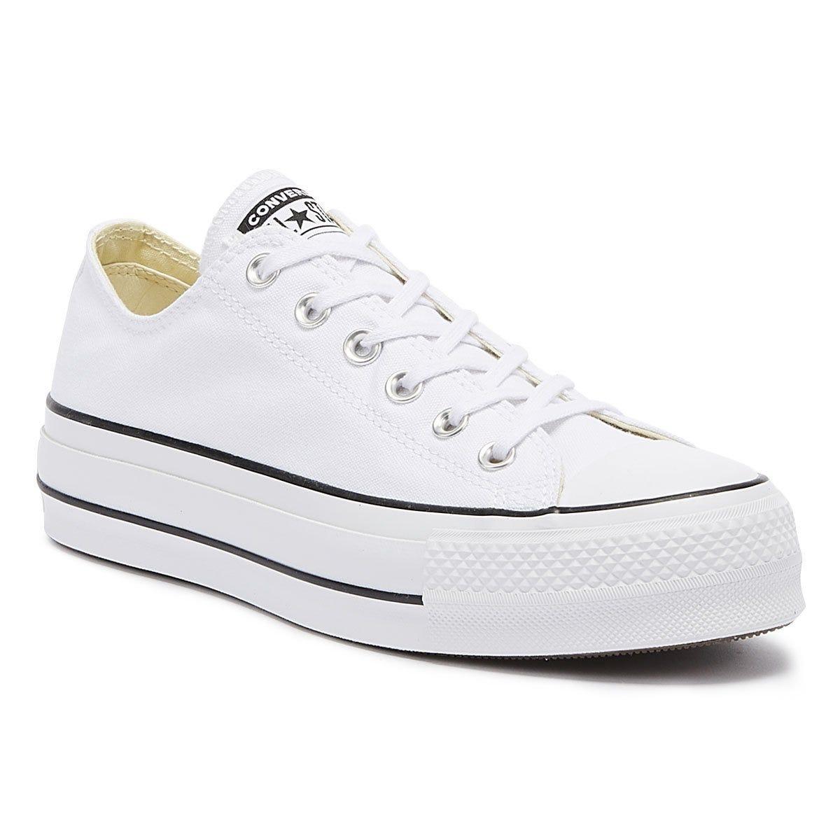 converse all star low platform black white