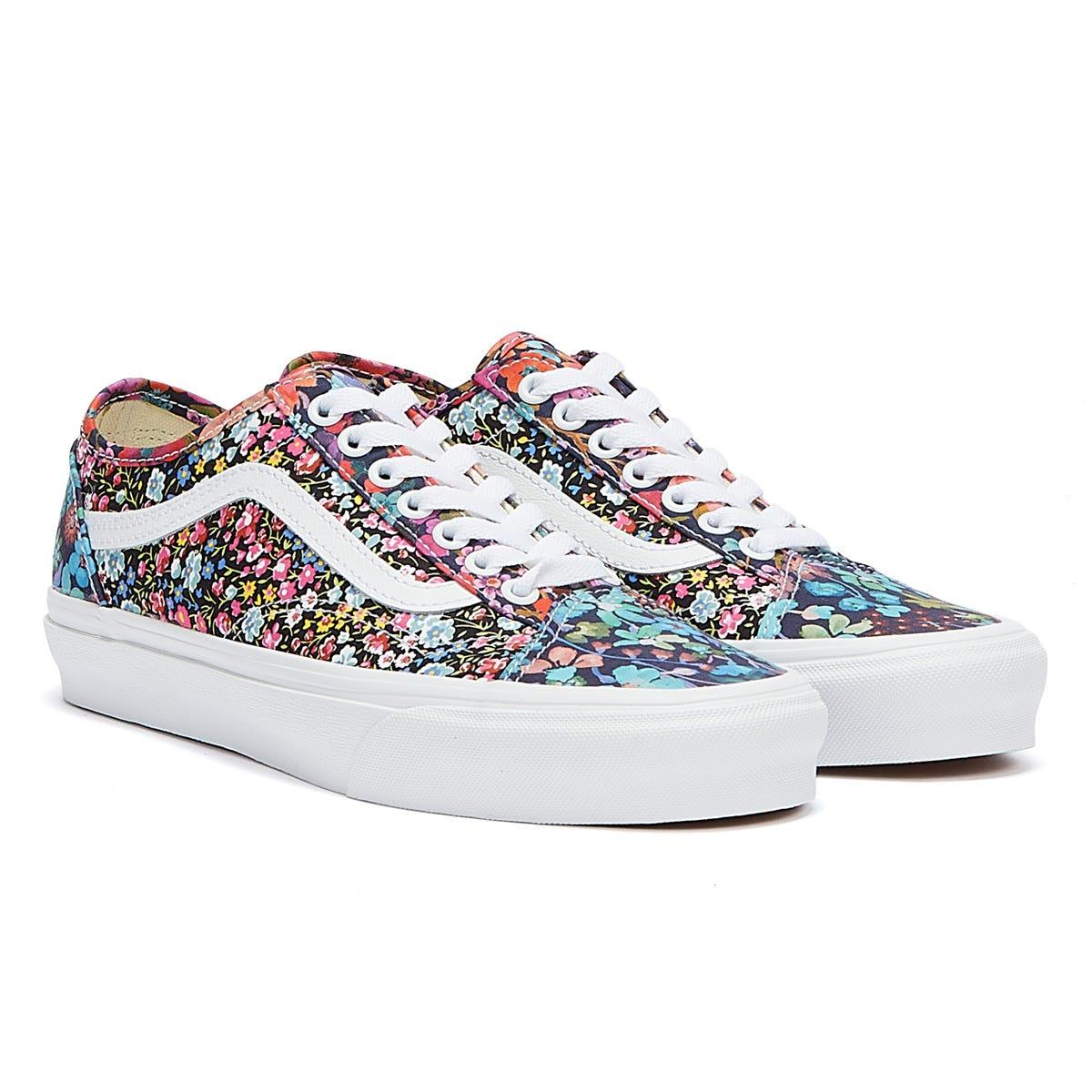 X Liberty Old Skool Tapered Floral Baskets Noir / Multi Pour Cuir ...