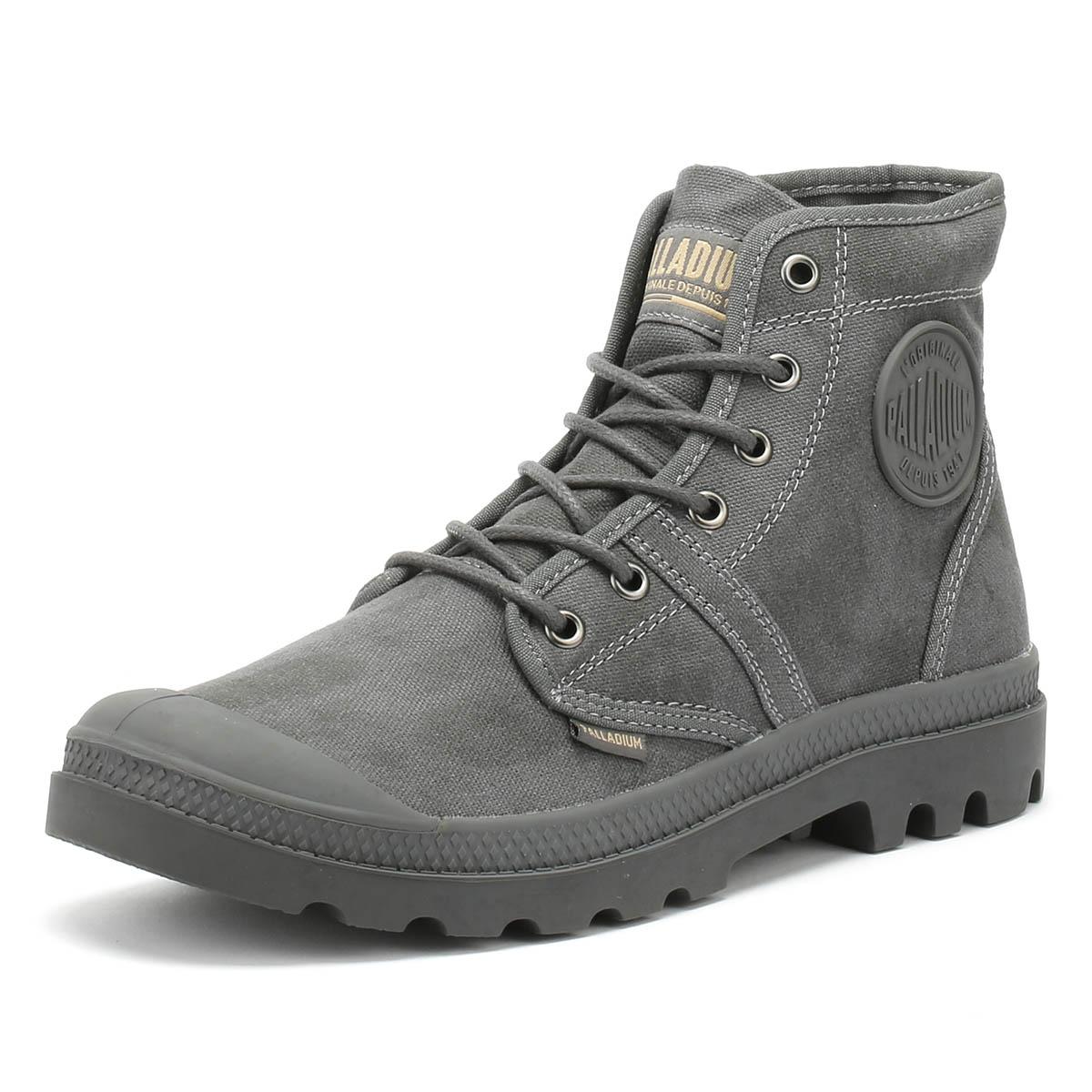 Palladium Canvas Pallabrousse Wax Mens Grey Boots in Gray for Men - Lyst