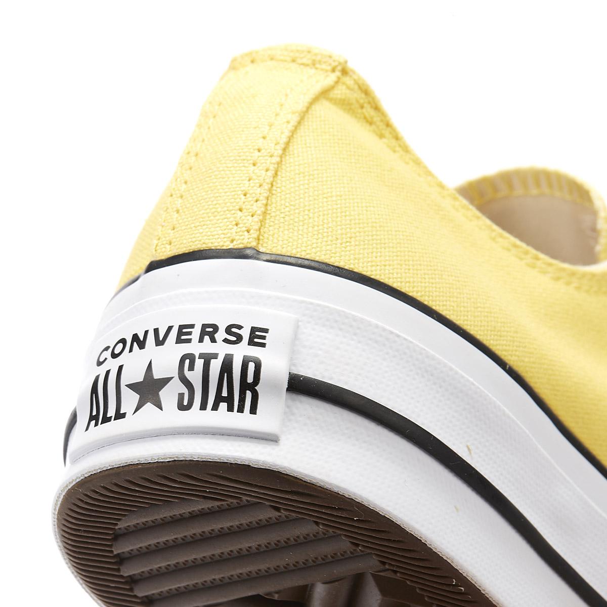 yellow all star clean lift platform trainers