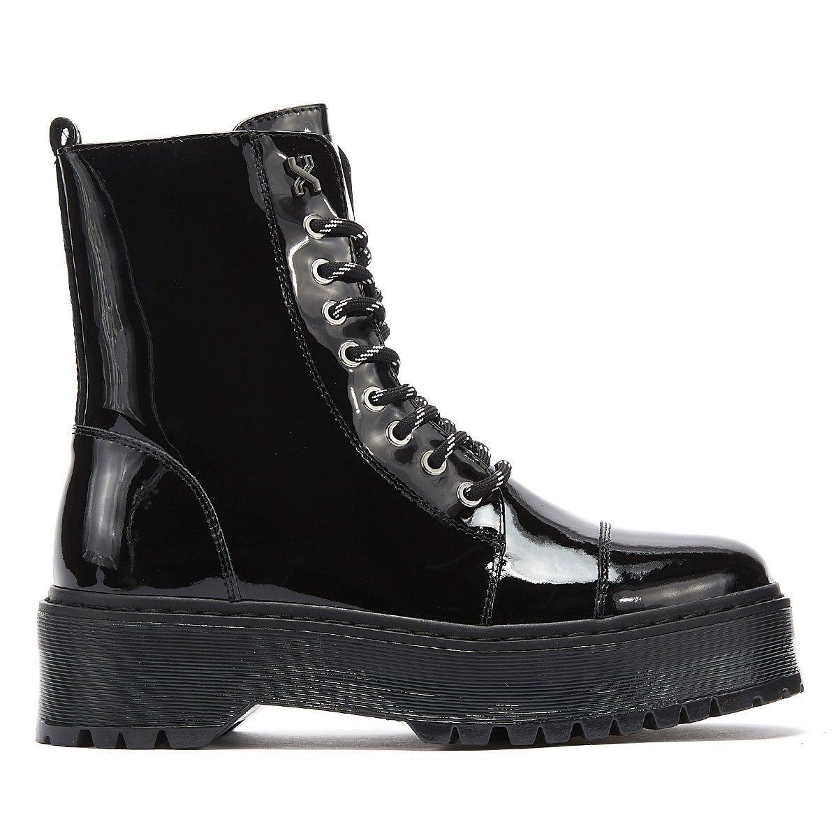 amazon black patent leather boots