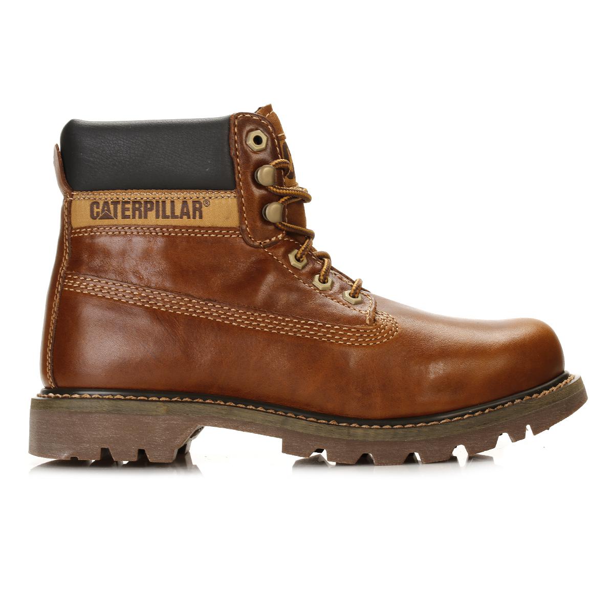 caterpillar chocolate brown leather colorado boots