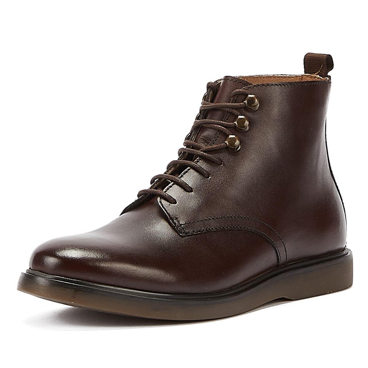 H by hudson battle lace clearance up boots in black leather