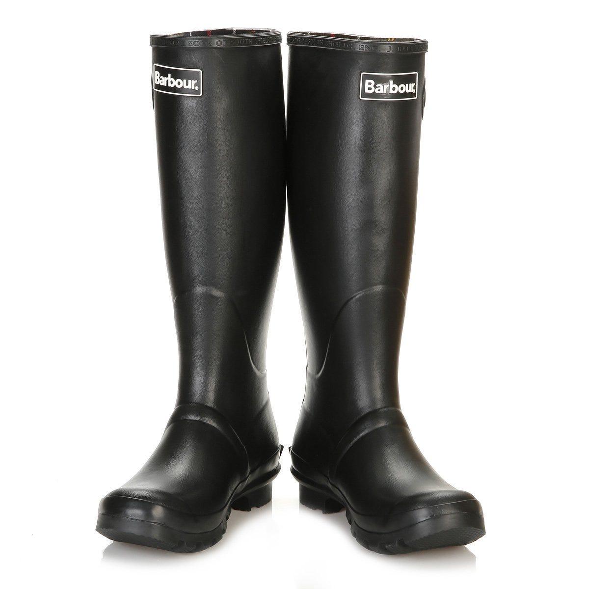 barbour black wellies