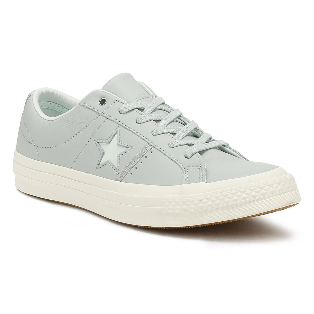 converse one star ox trainer in silver