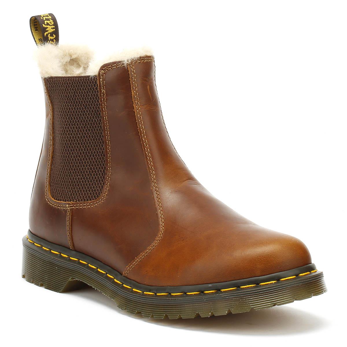 Dr. Martens Leather Dr. Martens 2976 Leonore Womens Brown Butterscotch ...