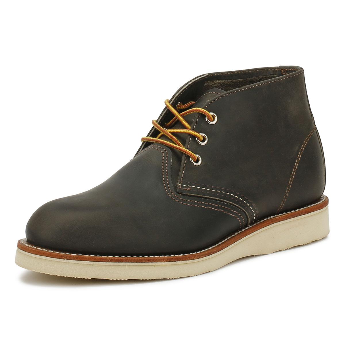 Red Wing Leather Mens Charcoal Rough Work Chukka Boots in Grey (Gray ...