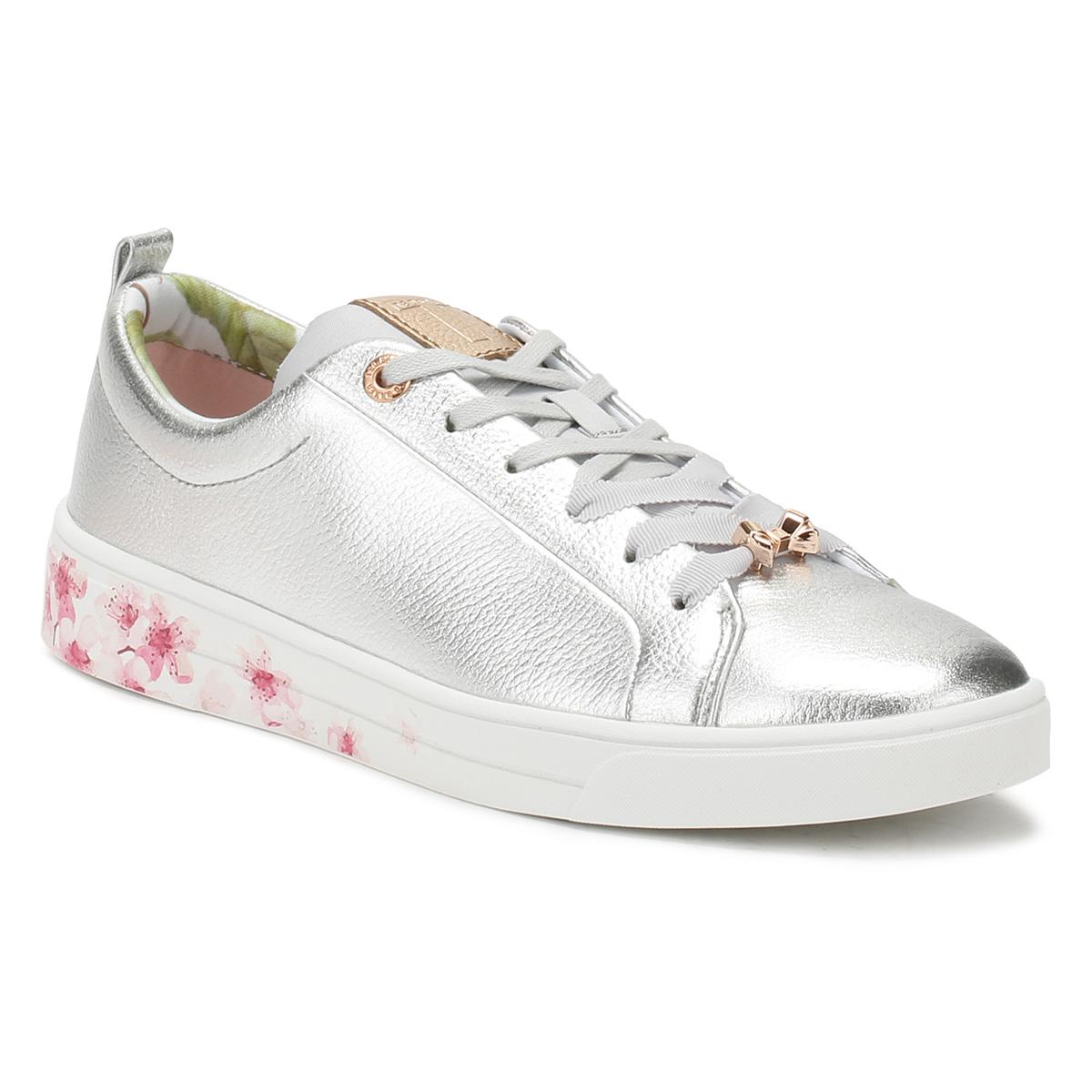 Ted Baker Leather Womens Silver Kelleip Trainers in Metallic - Lyst