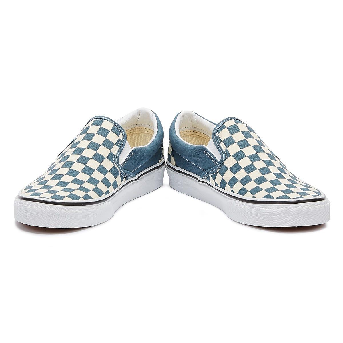vans checkerboard blue mirage