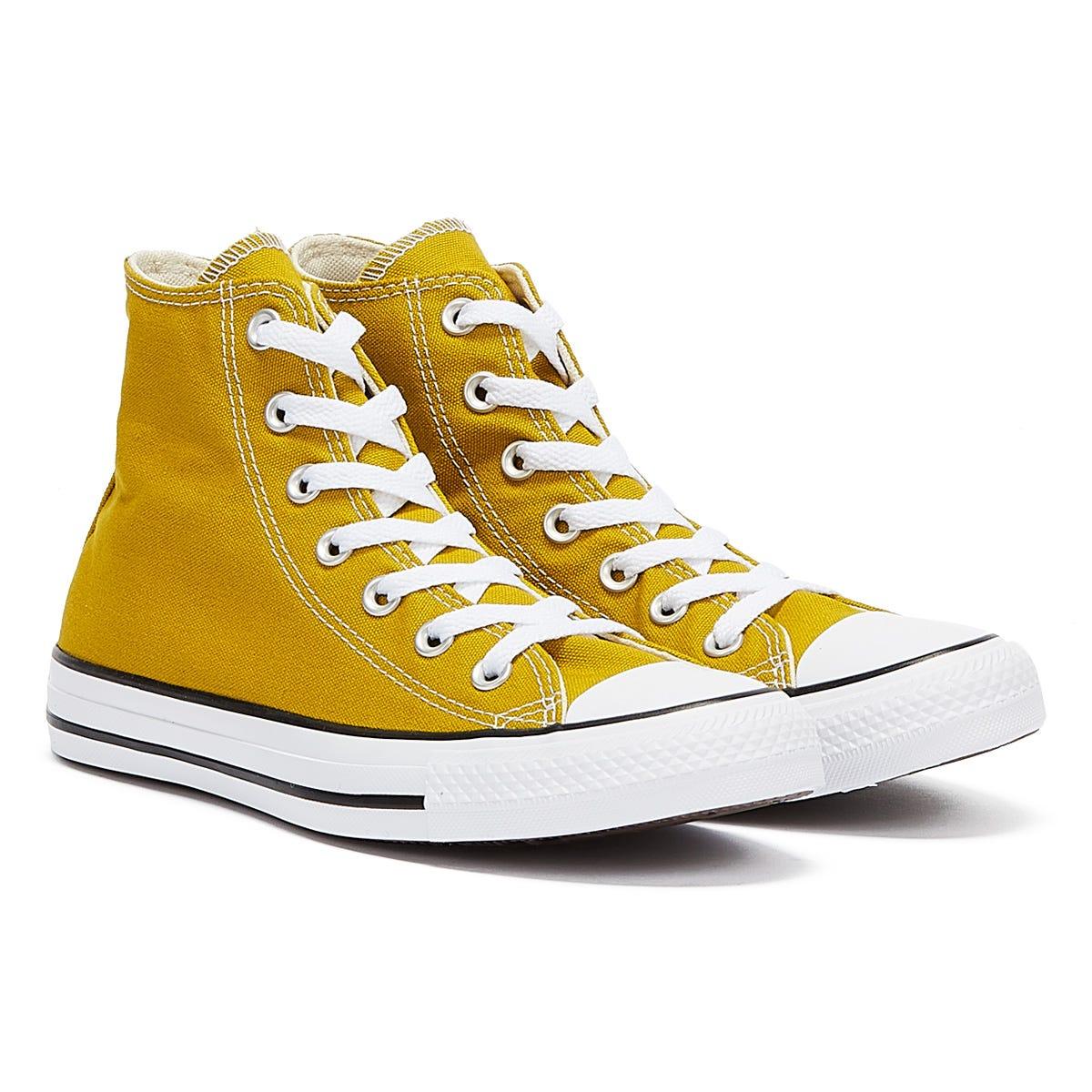 Converse Canvas Chuck Taylor All Stars High Top Women Dark Citron Trainers  in Yellow - Lyst