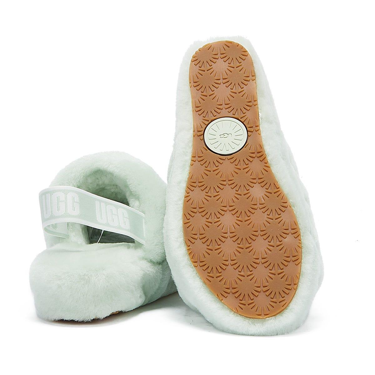 UGG Rubber Fluff Yeah Womens Mint Green Slippers Lyst