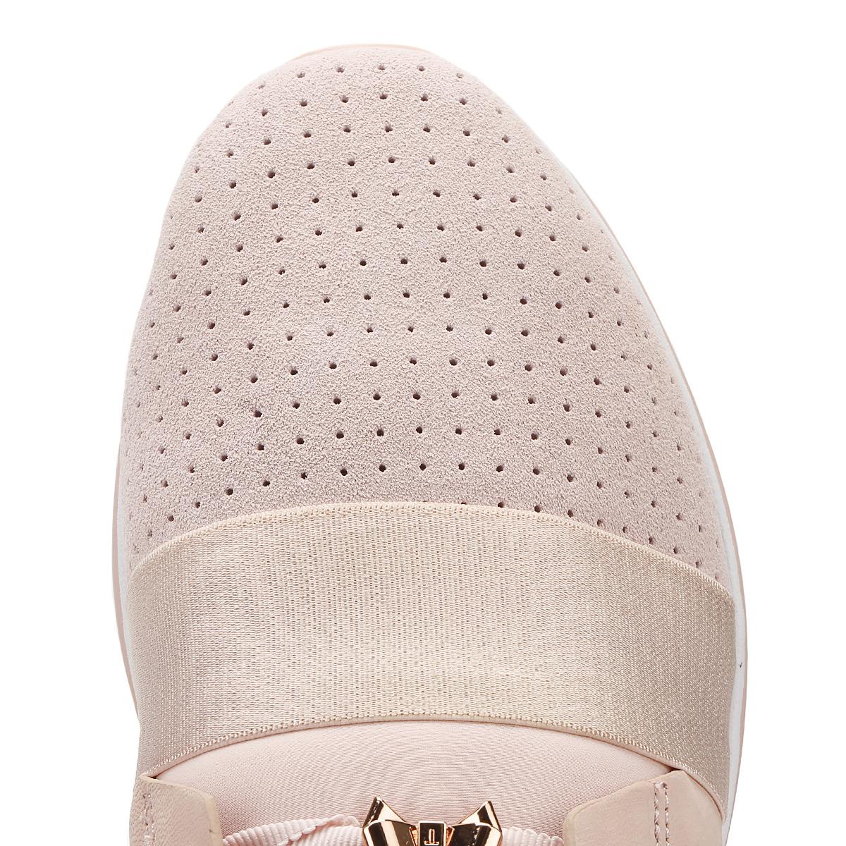 ted baker sporty strap detail blush suede trainers
