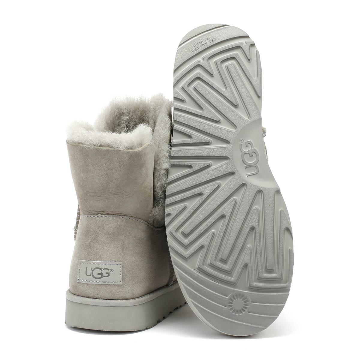 UGG Suede UGG Classic Cuff Mini Womens Grey Boots in Gray - Lyst