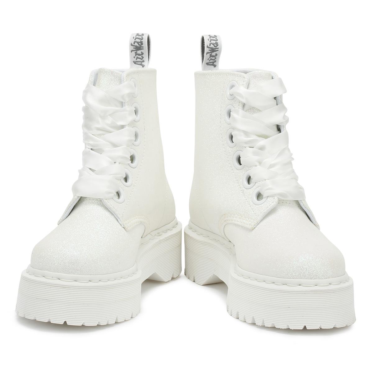 doc martens molly glitter white
