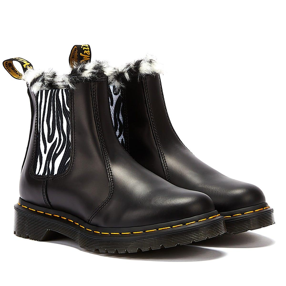 Dr. Martens 2976 Leonore Zebra Atlas Boots in Black Lyst UK
