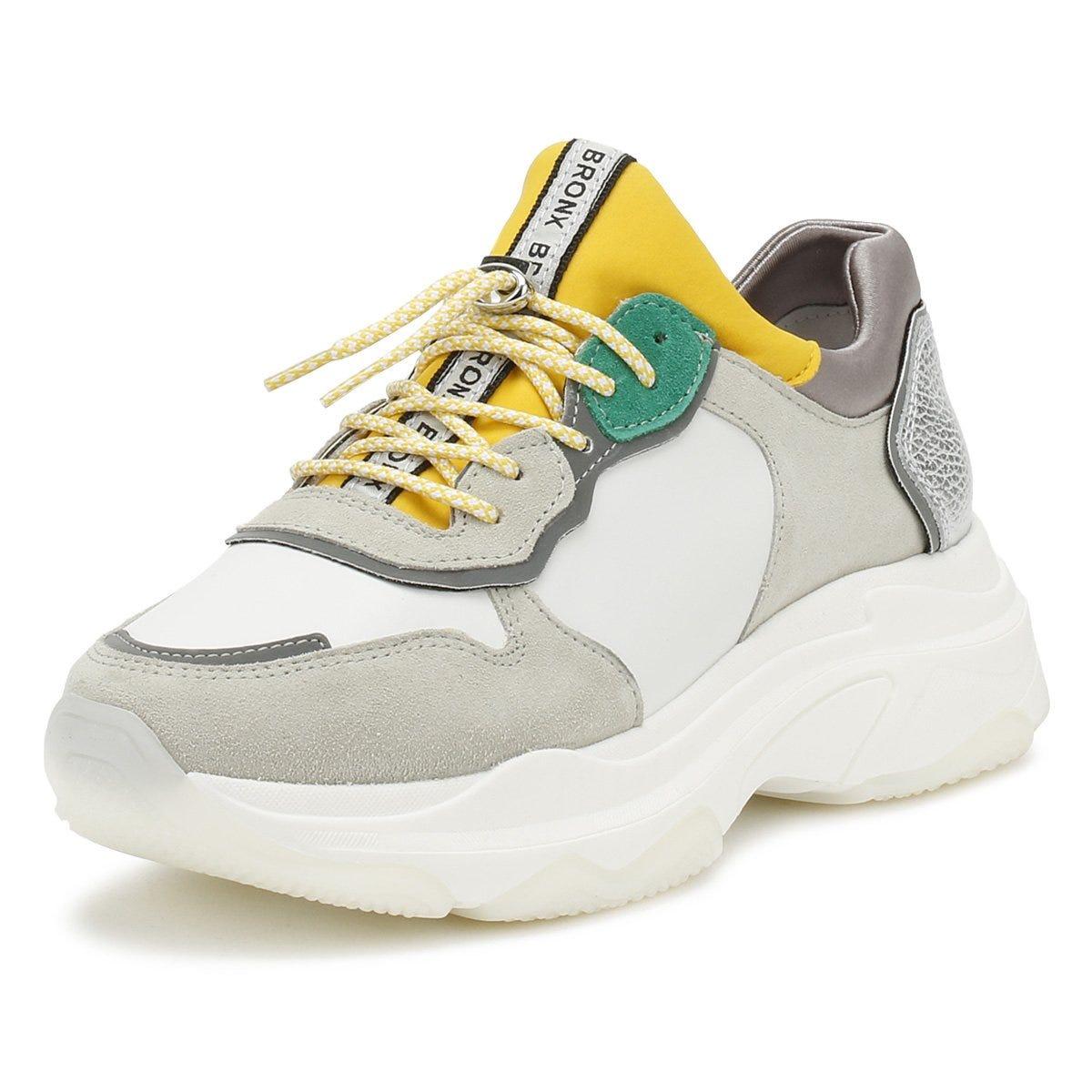 Bronx Suede Womens White / Yellow / Silver Baisley Trainers Women's  Trainers In White - Save 47% - Lyst