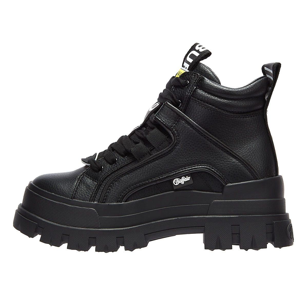buffalo black aspha mid trainers